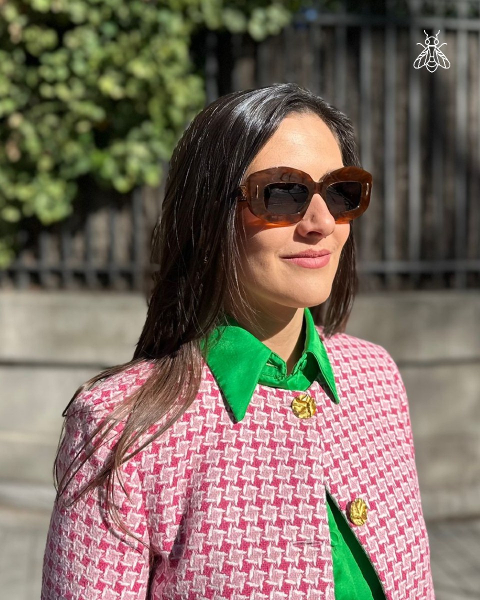 Chaqueta Coco – Elegancia atemporal en tweed rosa