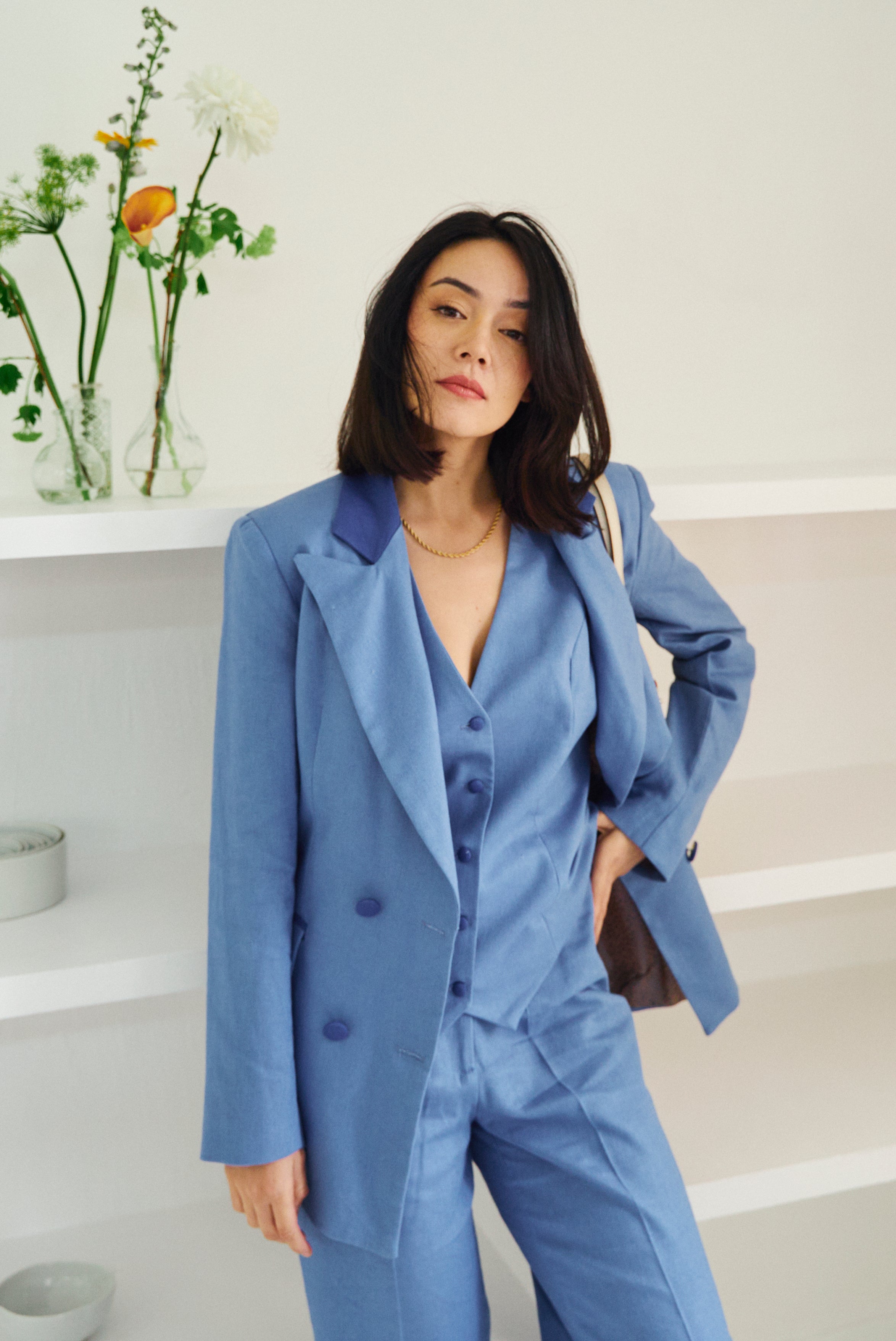 Chaqueta lín blue